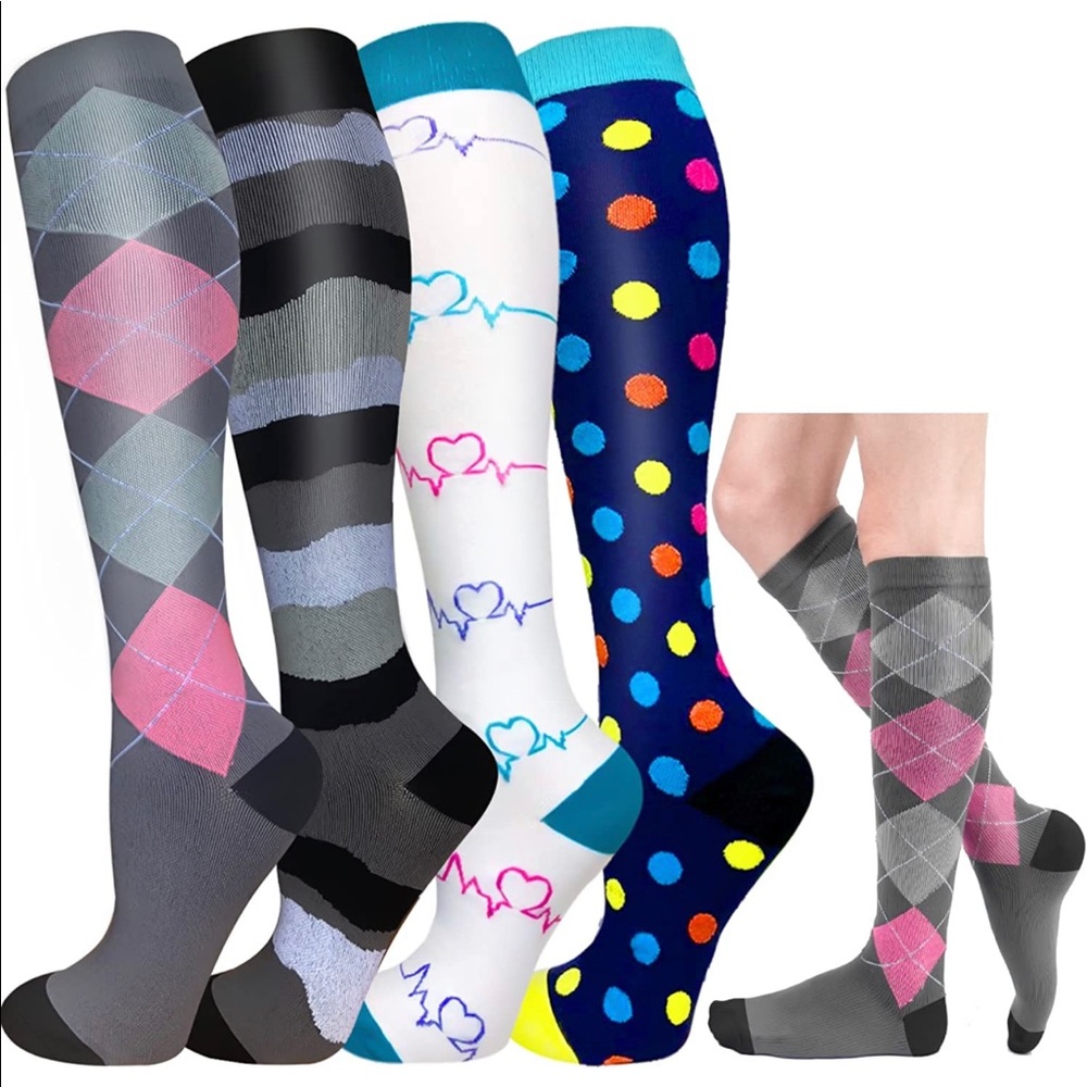 Compression Socks for Women&Men(15-20mmHg 4Pairs,Circulation,Hiking,Pregnancy